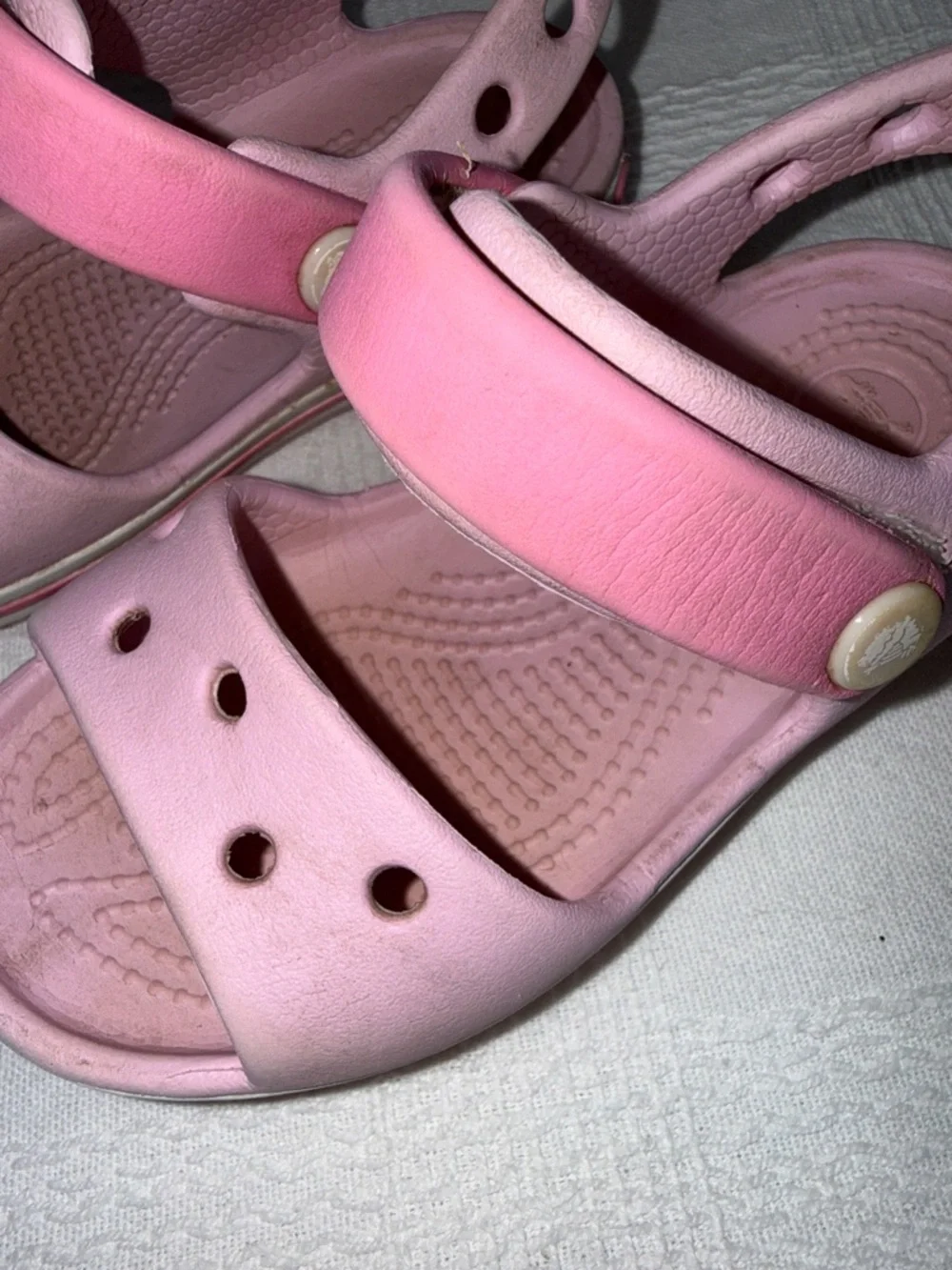 CROCS Kids Pink Dual-Strap Sandals size C7